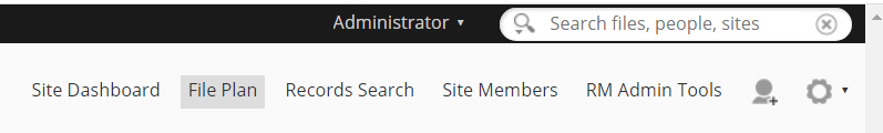 File Plan in HREFM RM Site Dashboard