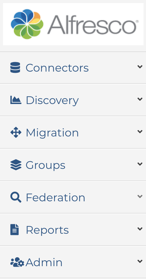 Screenshot of the Federation Services menu