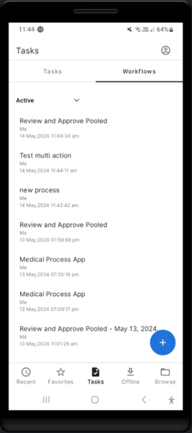 Workflows tab