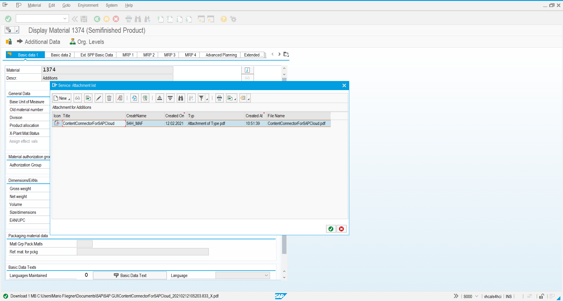 SAP transaction MM03